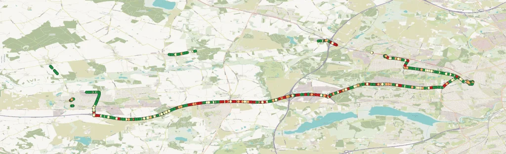 Map showing intensity of litter in images.